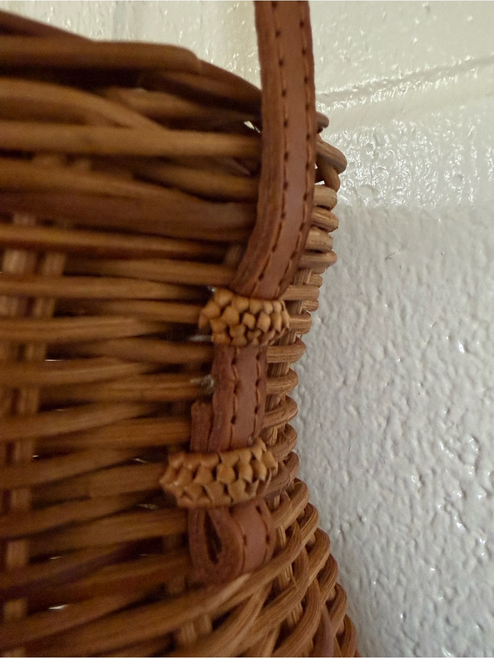 Honeypot Wicker Crossbody Bag Basket Leather Strap - Picture 5 of 9